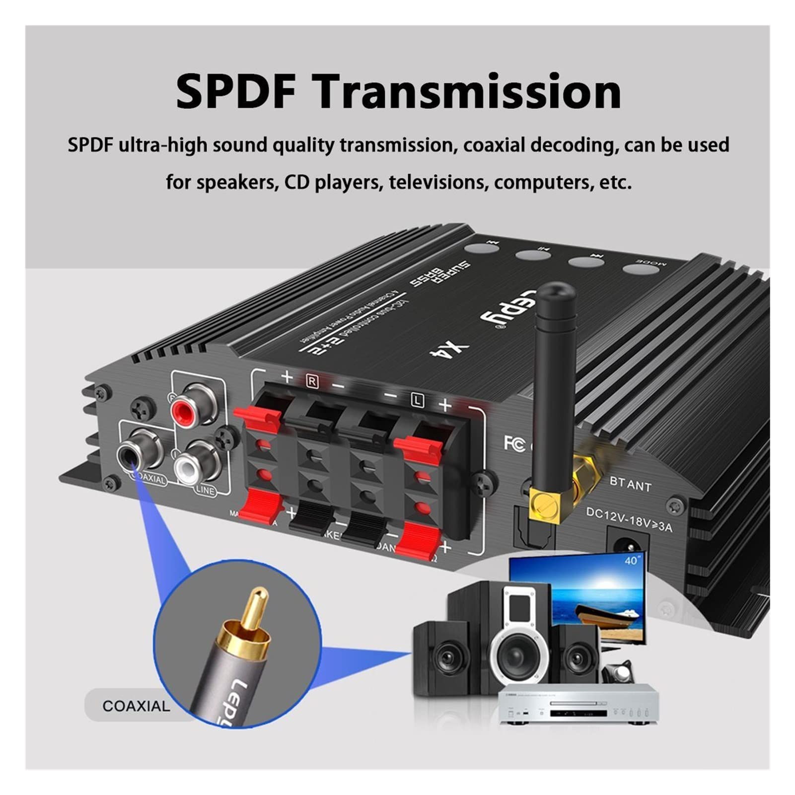 Amazon.co.jp: 多機能オーディオアンプ 2400W 4CH車のオーディオ